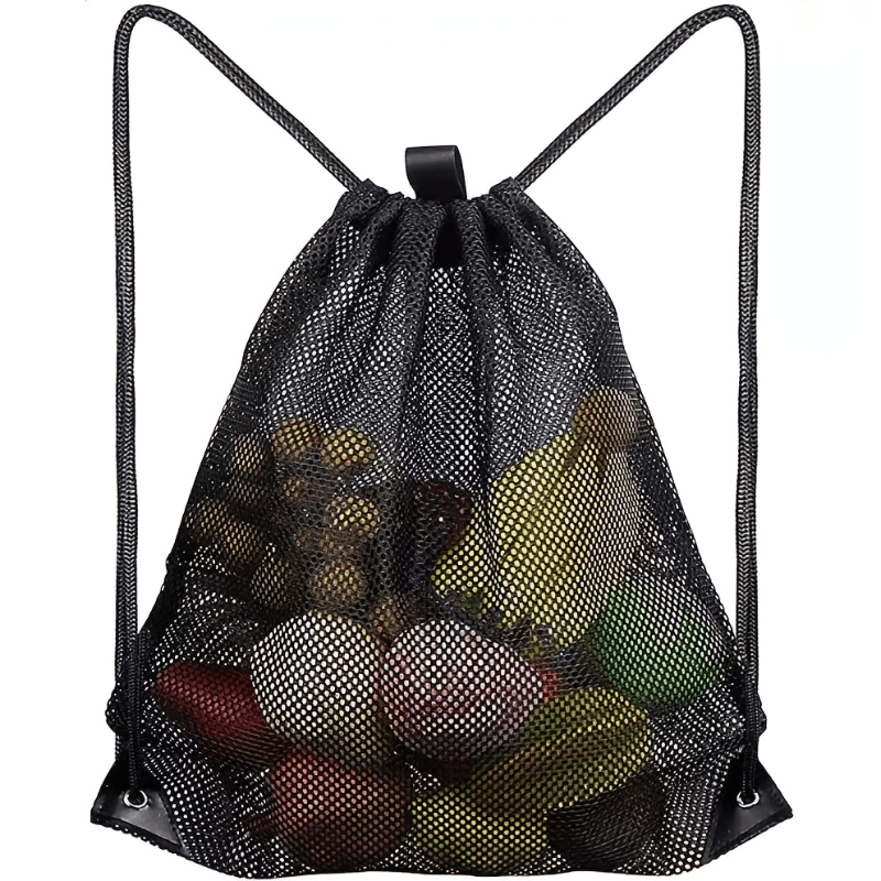 Reusable Produce Bag - Mochila de malha respirável com cordão,