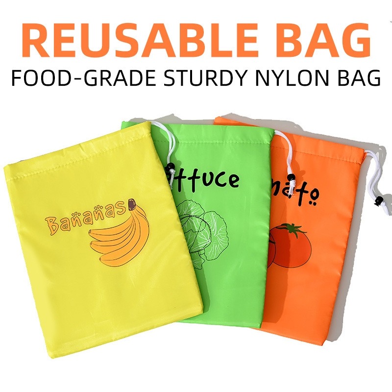 Reusable Produce Bag - Sacos de armazenamento para frutas e